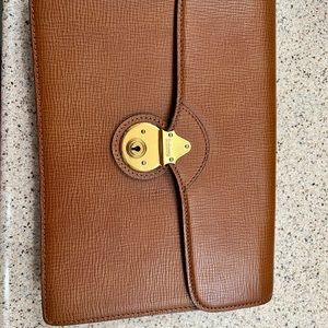 Vintage Burberry brown tan clutch